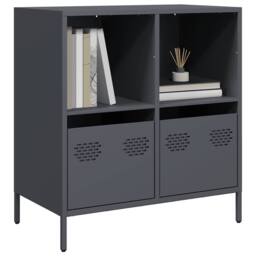 Berkfield Home Sideboard Anthracite 68x39x73.5 cm Cold-rolled Steel in Dark Grey - thumbnail 2