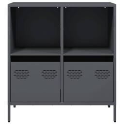 Berkfield Home Sideboard Anthracite 68x39x73.5 cm Cold-rolled Steel in Dark Grey - thumbnail 4