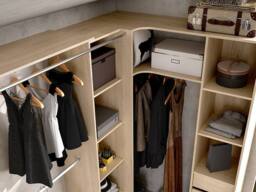 Vente-unique Extendable Corner Open Wardrobe - W164/234 Cm - Oak & Grey - DORIAN in Light Oak - thumbnail 6