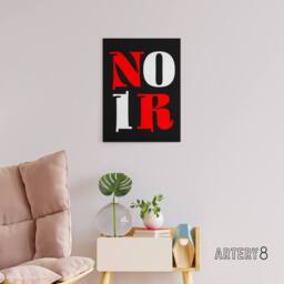 "Artery8 Noir Letters Red White Black Bold Modern Canvas Wall Art Print - Size: W12"" x H16""" - thumbnail 3