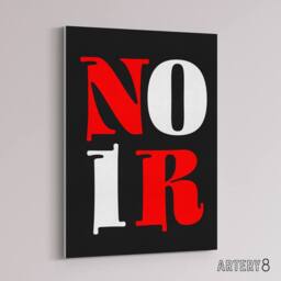 "Artery8 Noir Letters Red White Black Bold Modern Canvas Wall Art Print - Size: W12"" x H16""" - thumbnail 2