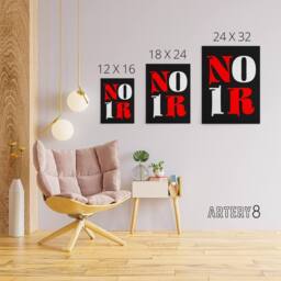 "Artery8 Noir Letters Red White Black Bold Modern Canvas Wall Art Print - Size: W12"" x H16""" - thumbnail 4