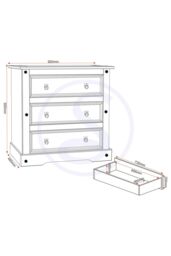 Seconique Corona 3 Drawer Chest in Natural - thumbnail 6