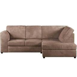 SOFASELECTION UK Jumbo Cord High Back Right Hand 4 Seater Corner Sofa in Silver in Beige - Size: 4 Pack - thumbnail 1