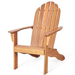 Costway Adirondack Chair Acacia Wood Adirondack Lounger Chair with Slatted Seating in Orange - thumbnail 1