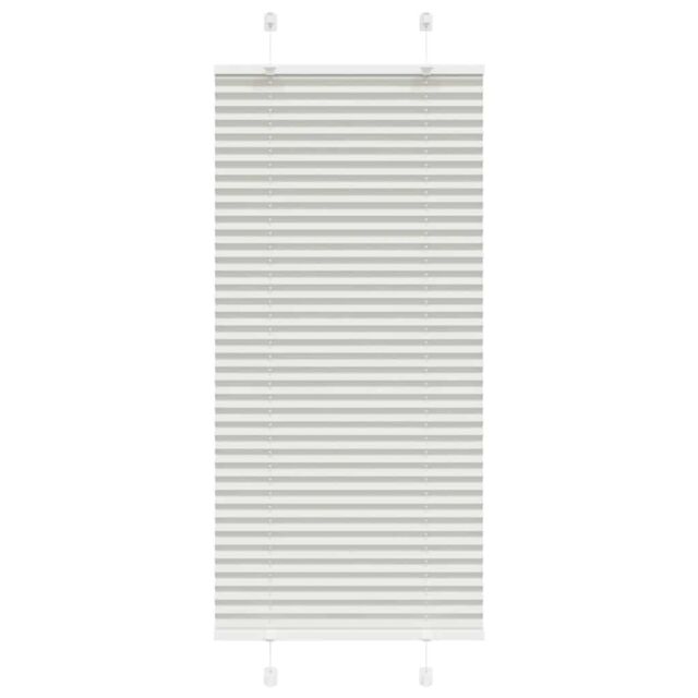 Berkfield Home Pleated Blind Light Grey 65x150 cm Fabric Width 64.4 cm Polyester - image 1