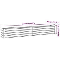 Berkfield Home Garden Raised Bed Galvanised Steel 320x40x45 cm Brown - Size: 320 x 40 x 45 cm - thumbnail 8