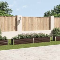 Berkfield Home Garden Raised Bed Galvanised Steel 320x40x45 cm Brown - Size: 320 x 40 x 45 cm - thumbnail 2