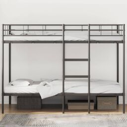 Berkfield Home Bunk Bed without Mattress Black 100x200 cm Steel - thumbnail 3
