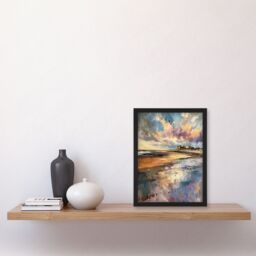 Artery8 Bamburgh Castle Colourful Acrylic Northumbria Framed Art Print - Size: A4 - thumbnail 4