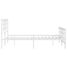 Berkfield Home Metal Bed Frame without Mattress with Footboard White 135x190cm - Size: 135x190 cm - thumbnail 6