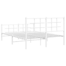 Berkfield Home Metal Bed Frame without Mattress with Footboard White 135x190cm - Size: 135x190 cm - thumbnail 7