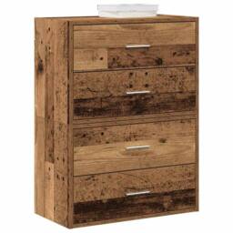 Berkfield Home Durable Cabinets with 2 Drawers 2 pcs Old Wood 60x31x40 cm Engine in Brown - Size: 60 x 31 x 40 cm - thumbnail 2