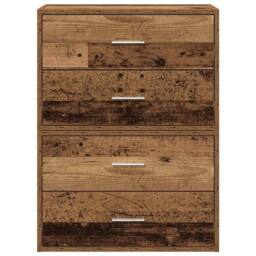 Berkfield Home Durable Cabinets with 2 Drawers 2 pcs Old Wood 60x31x40 cm Engine in Brown - Size: 60 x 31 x 40 cm - thumbnail 4