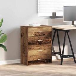 Berkfield Home Durable Cabinets with 2 Drawers 2 pcs Old Wood 60x31x40 cm Engine in Brown - Size: 60 x 31 x 40 cm - thumbnail 1