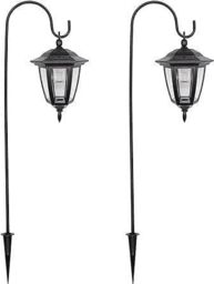 2 Pack Solar Powered LED Hanging Garden Lanterns with Shepherds Hooks - thumbnail 3