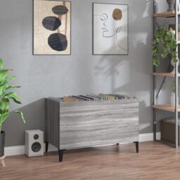 Berkfield Home Record Cabinet Grey Sonoma 74.5x38x48 cm Engineered Wood - thumbnail 1