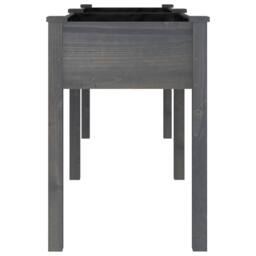 Berkfield Home Planter with Liner Grey 203x53x76 cm Solid Wood Fir - Size: 203 x 53 x 76 cm - thumbnail 5