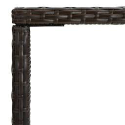 Berkfield Home Sturdy Garden Bar Table Brown 70x70x110 cm Poly Rattan & Glass - Size: 70 x 70 x 110 cm - thumbnail 4