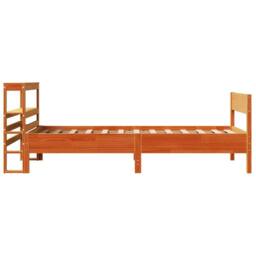 Berkfield Home Bed Frame without Mattress Wax Brown 75x190 cm Small Single Solid - thumbnail 5