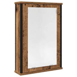 Berkfield Home Sturdy Bathroom Mirror Cabinet Old Wood 42x12x60 cm Engineered Wood in Brown - Size: 42 x 12 x 60 cm - thumbnail 3