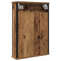 Berkfield Home Sturdy Bathroom Mirror Cabinet Old Wood 42x12x60 cm Engineered Wood in Brown - Size: 42 x 12 x 60 cm - thumbnail 6