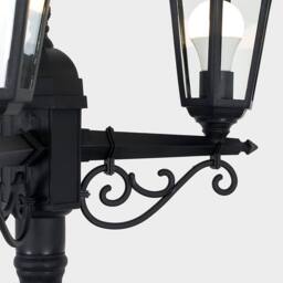CGC Lighting Edna Black Triple Victorian Style Lantern Outdoor Post Light Extra Large - thumbnail 5