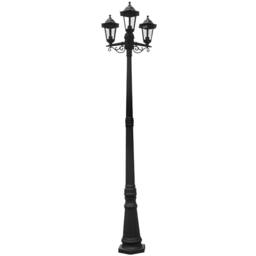 CGC Lighting Edna Black Triple Victorian Style Lantern Outdoor Post Light Extra Large - thumbnail 3