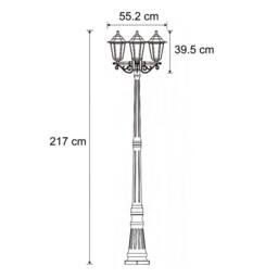 CGC Lighting Edna Black Triple Victorian Style Lantern Outdoor Post Light Extra Large - thumbnail 4