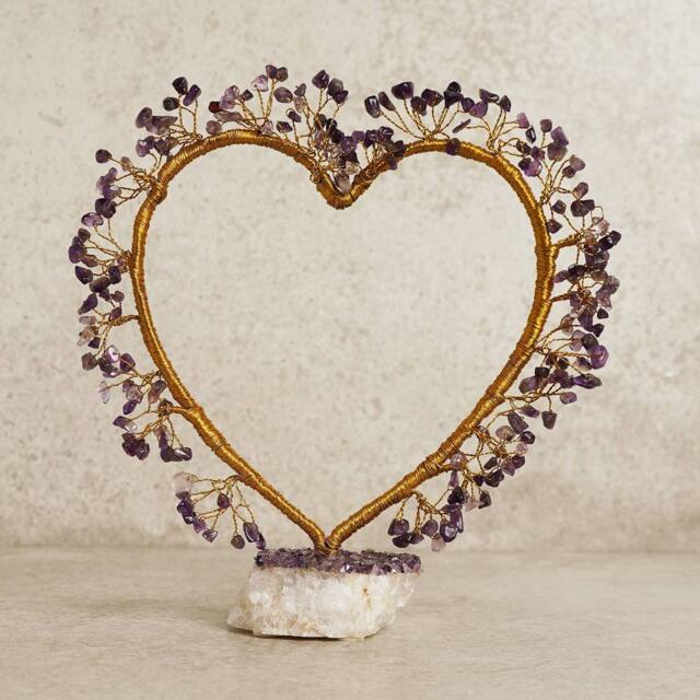 Serenity Amethyst Heart Shaped Tree in Gold - image 1