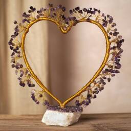 Serenity Amethyst Heart Shaped Tree in Gold - thumbnail 5