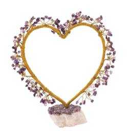 Serenity Amethyst Heart Shaped Tree in Gold - thumbnail 3