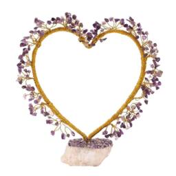Serenity Amethyst Heart Shaped Tree in Gold - thumbnail 2