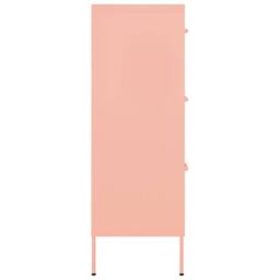 Berkfield Home Drawer Cabinet Pink 80x35x101.5 cm Steel - thumbnail 4