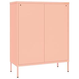Berkfield Home Drawer Cabinet Pink 80x35x101.5 cm Steel - thumbnail 5