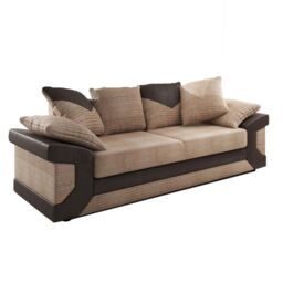 Furnishings For Less UK Dino Large Fabric 3 Seater Sofa - Scatter Back Cushions in Brown - thumbnail 2