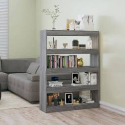 Berkfield Home Classic Book Cabinet/Room Divider Grey Sonoma 100x30x135 cm - Size: 100 x 30 x 135 cm - thumbnail 2