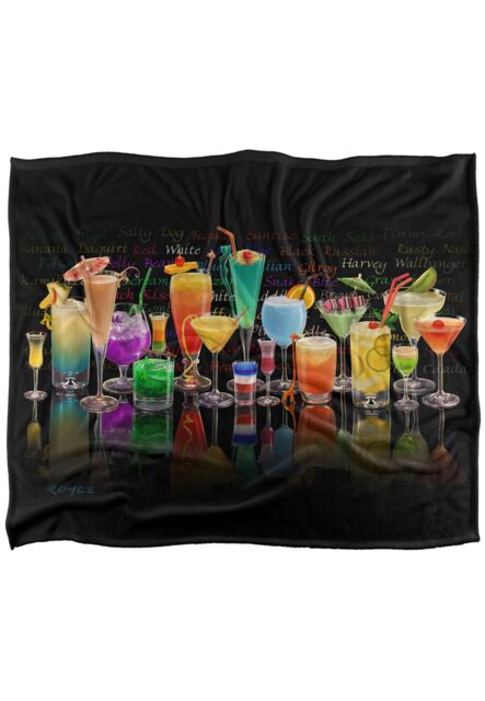 JQ Licensing Royce Mcclure Cocktails Tropical Drinks Silky Touch Super Soft Throw Blanket 152 X 127 cm in White - image 1