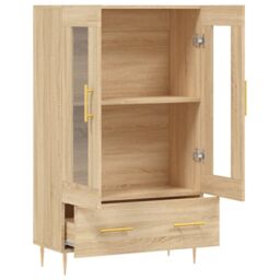 Berkfield Home Highboard Sonoma Oak 69.5x31x115 cm Engineered Wood in Brown - thumbnail 5