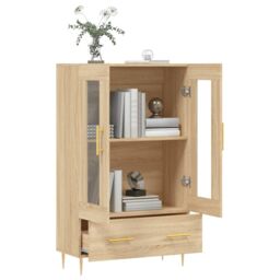 Berkfield Home Highboard Sonoma Oak 69.5x31x115 cm Engineered Wood in Brown - thumbnail 4