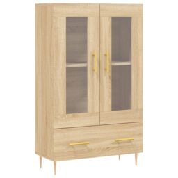 Berkfield Home Highboard Sonoma Oak 69.5x31x115 cm Engineered Wood in Brown - thumbnail 2