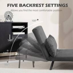 Wyld Haus Dima Velvet Dark Grey 4 in 1 Convertible Double Sofa Bed Wood Armrests - thumbnail 6