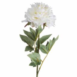 Lemon Pavilion Furniture and Decor Classic Peony Artificial Plant (Single Stem) - L13 x W13 x H69 cm in White - thumbnail 4