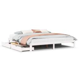 Berkfield Home Restful Bed Frame with Drawers without Mattress White 200x200 cm - thumbnail 3