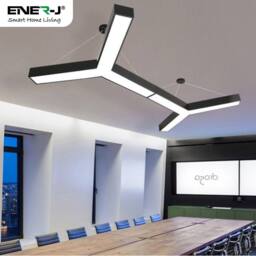 ENER-J 18W Hollow Y shape Pendant Light Size Diameter 60 cms Lampshade in Black - thumbnail 3