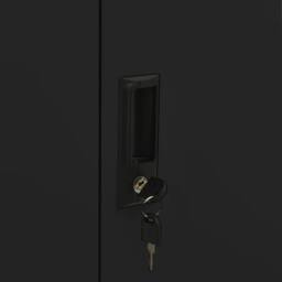 Berkfield Home Office Cabinet Black 90x40x102 cm Steel - Size: 90 x 40 x 102 cm - thumbnail 7