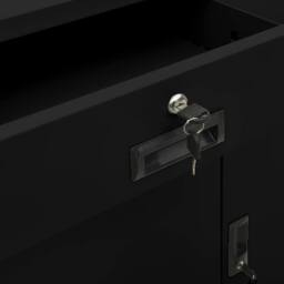 Berkfield Home Office Cabinet Black 90x40x102 cm Steel - Size: 90 x 40 x 102 cm - thumbnail 8