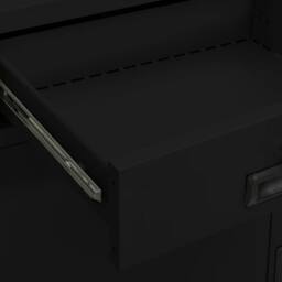 Berkfield Home Office Cabinet Black 90x40x102 cm Steel - Size: 90 x 40 x 102 cm - thumbnail 9