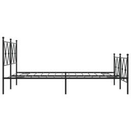 Berkfield Home Metal Bed Frame without Mattress with Footboard Black 137x190cm - Size: 137x190 cm - thumbnail 5