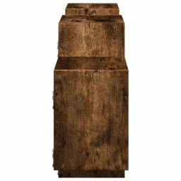 Berkfield Home Wall Shelf Smoked Oak 129x18x42 cm Engineered Wood in Brown - Size: 129 x 18 x 42 cm - thumbnail 5